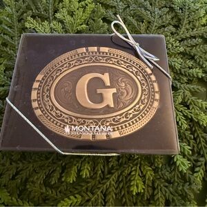 Montana Silversmiths BRONZE METAL Belt Buckle “G” INITIAL NEW